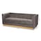 Baxton Studio Aveline Grey Velvet Upholstered Brushed Gold Finished Sofa 159-9785 - alternate 7